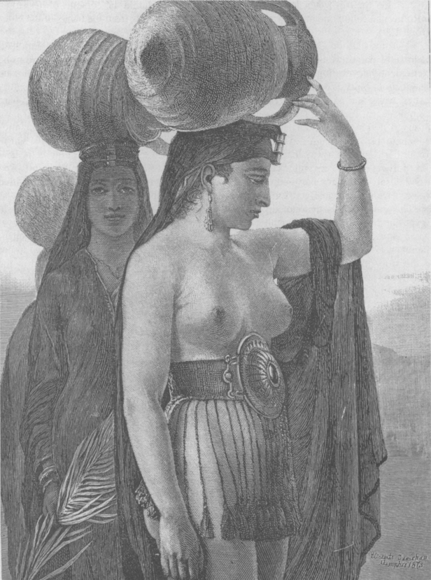 Fig.10. Elisabeth Jerichau-Baumann, Vandbærersker, 1875. Træsnit, fra Brogede Rejsebilleder (Kjøbenhavn: Thieles, 1881). Public domain.