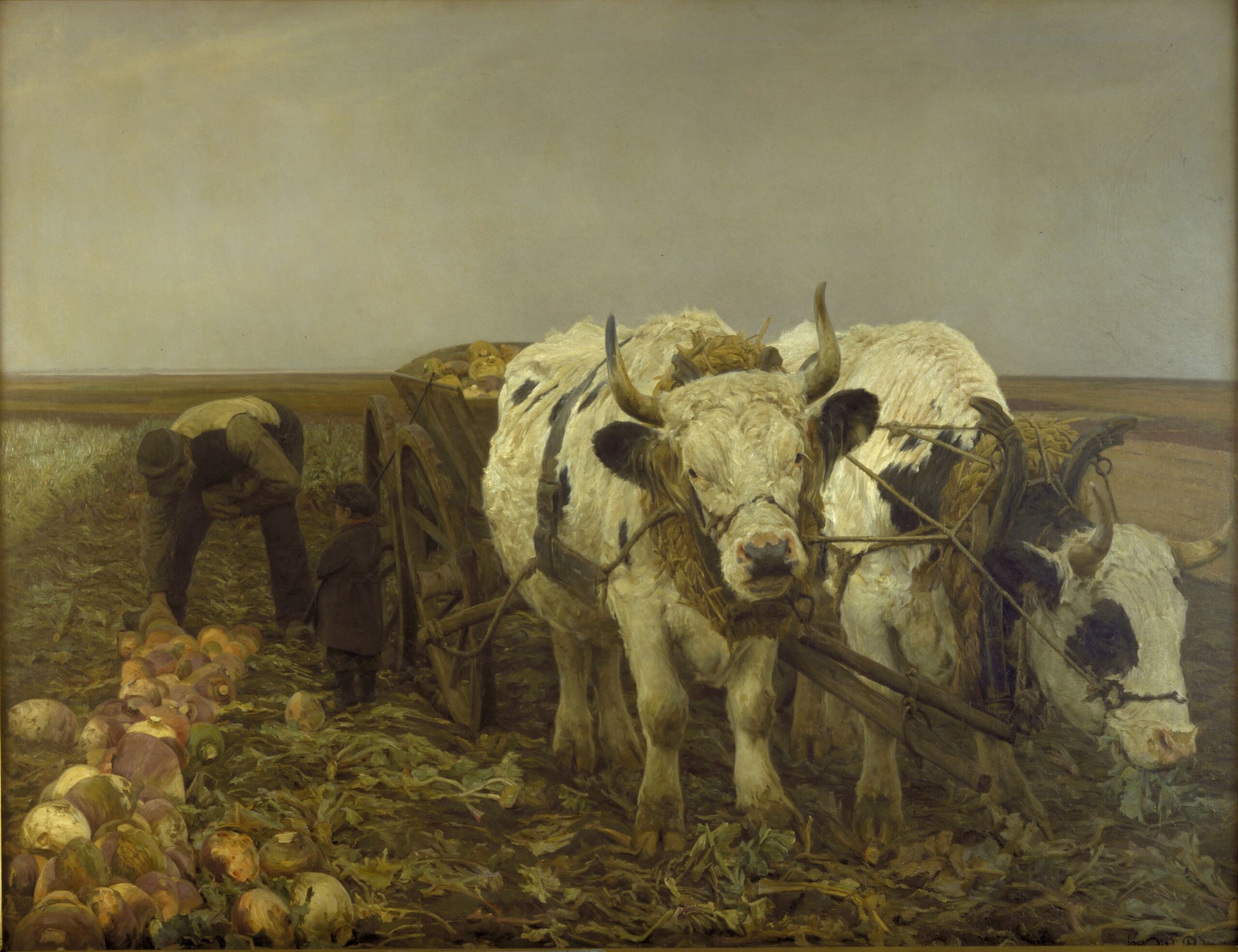 N.P. Mols, Roeoptagning, 1886. 157 x 204. Købt 1888. SMK, KMS1320