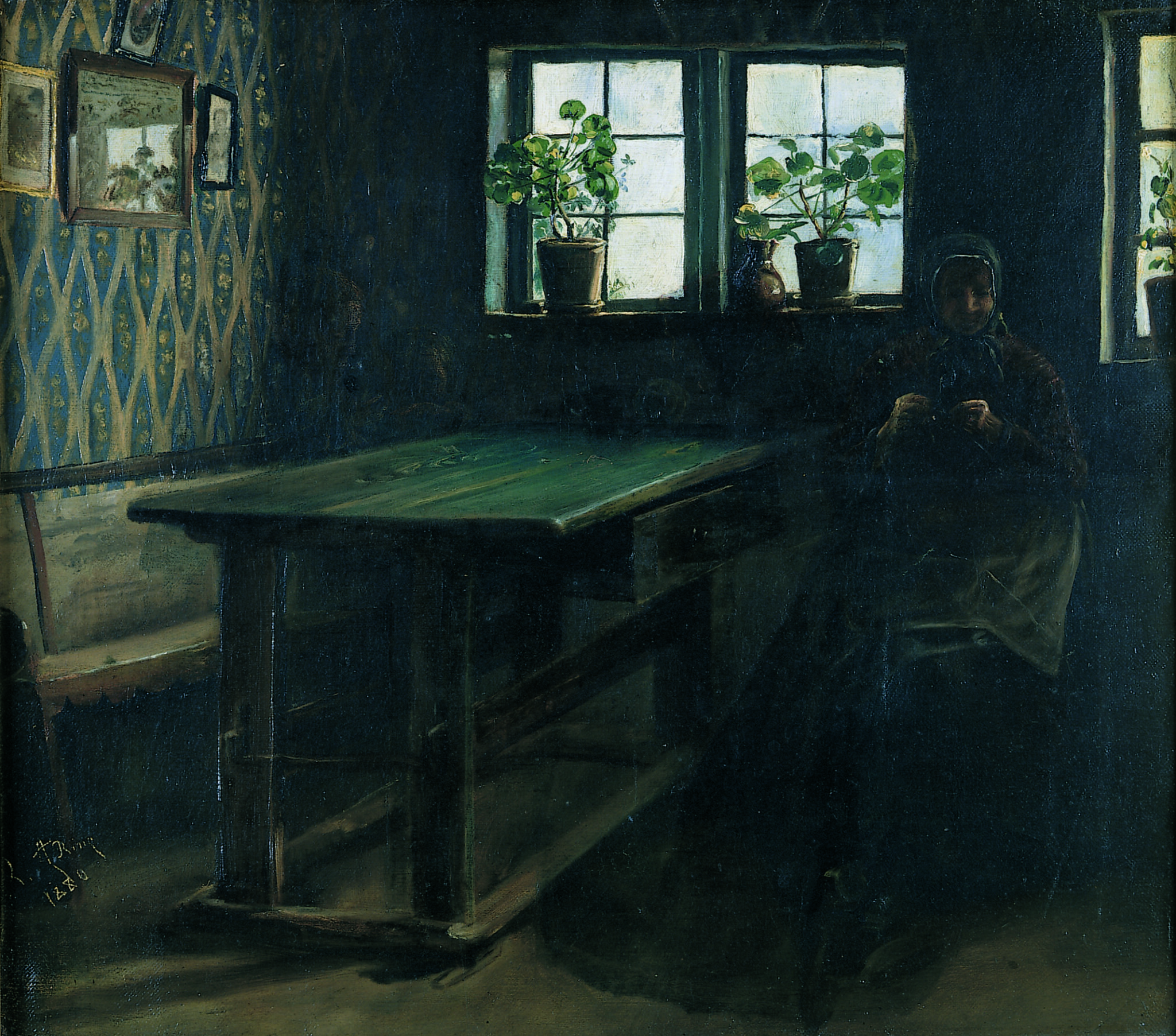 Fig. 8. Laurits Andersen Ring: Interiør på landet, Olie på lærred. 39,2 x 44,7 cm. 1880. Den Hirschsprungske Samling. inv.nr. 397. Foto: Den Hirschsprungske Samling