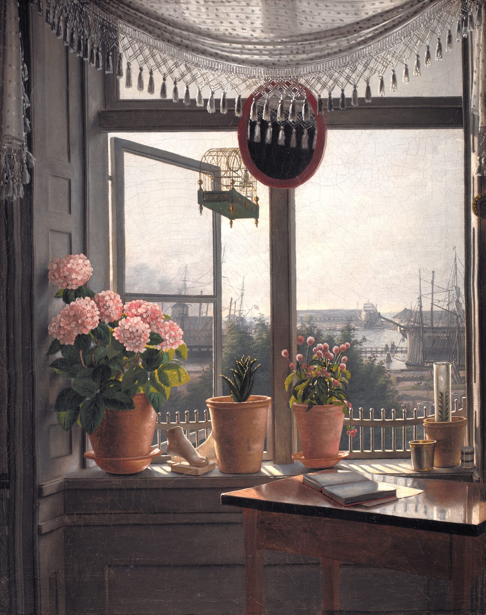 Fig.6. Martinus Christian Wesseltoft Rørbye: Udsigt fra Kunstnerens vindue. 1823 – 1827. Olie på lærred. 38 x 29,8 cm. Statens Museum for Kunst. Inv.nr. KMS7452.