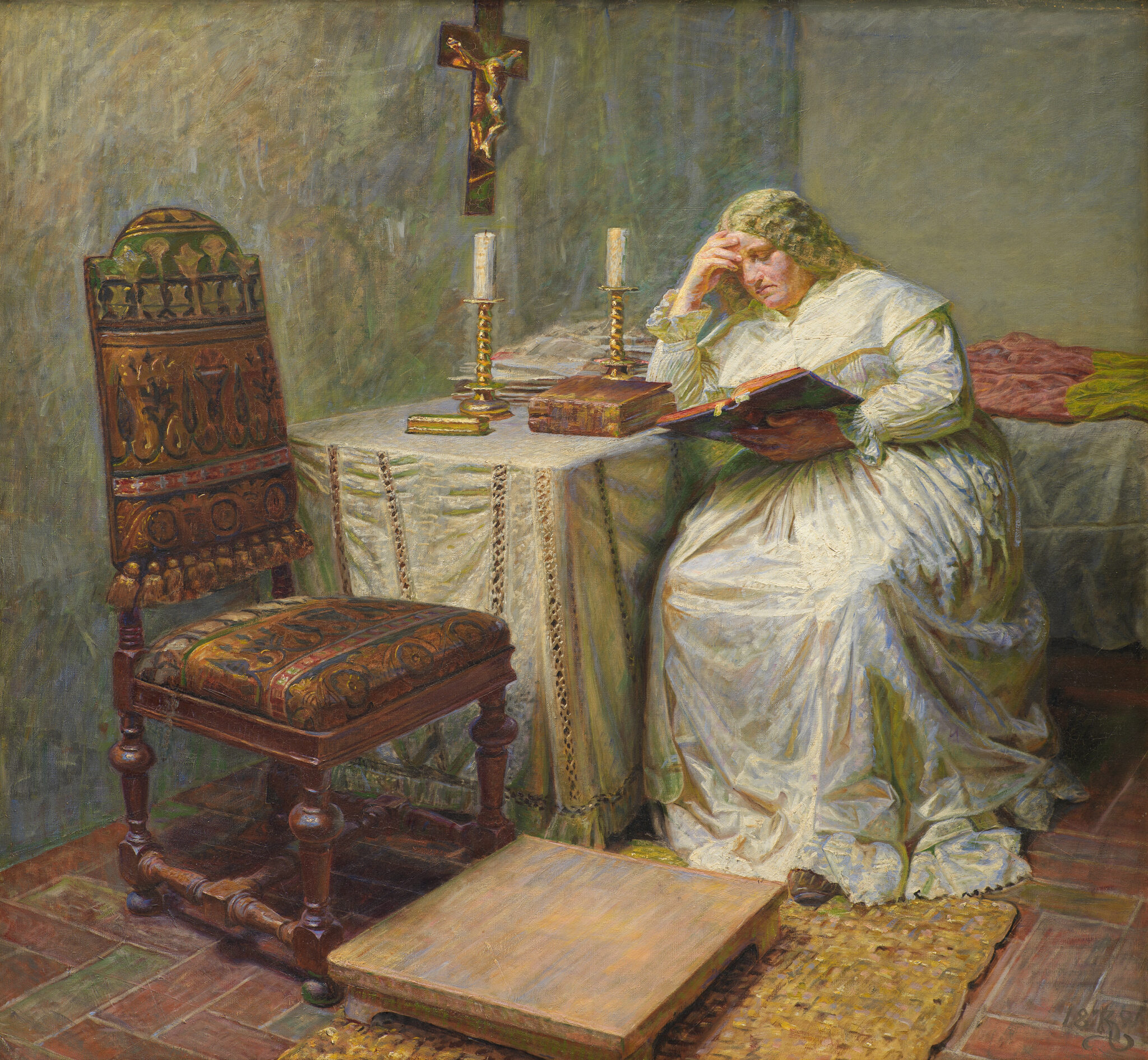 Fig. 3. Kristian Zahrtmann: Leonora Christina in Blåtårn, 1891. Oil on canvas. 91 x 98 cm. SMK, KMS1436. Acquired 1891.