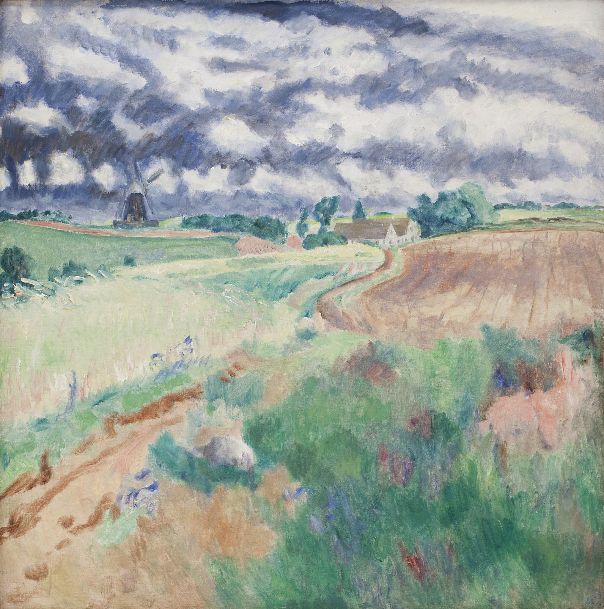 Fig. 7. Sigurd Swane: A Storm passing by. Summer Landscape, 1933. Oil on canvas. 107 x 106.5 cm. SMK, KMS4126. Acquired in 1936 whilst his brother Leo Swane was director (1931–1952).