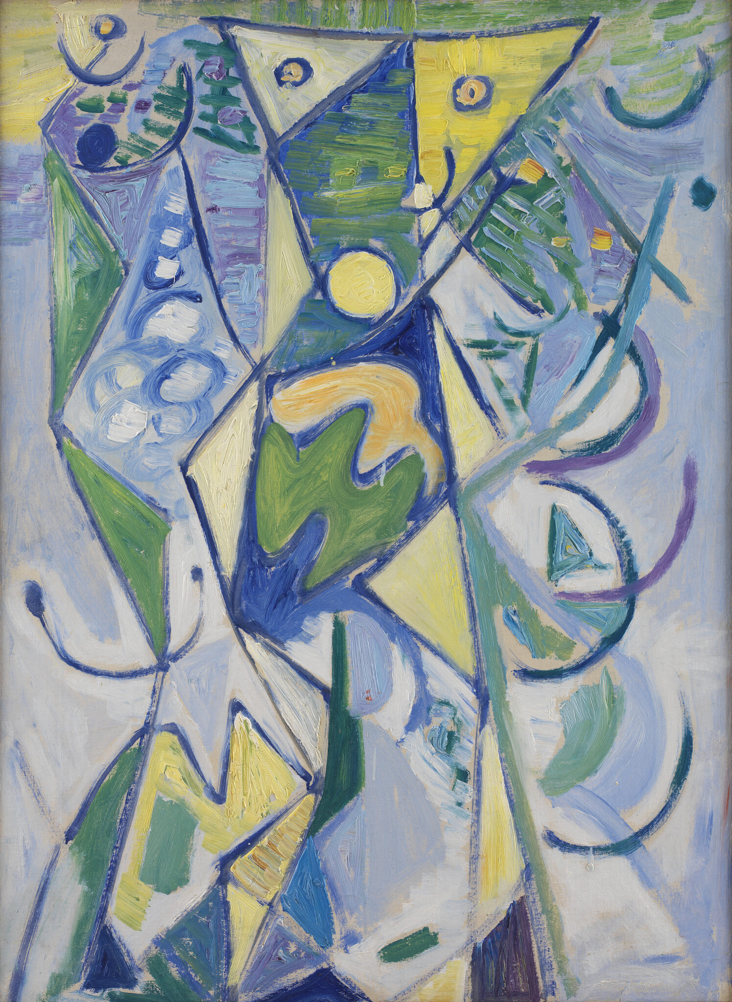 Fig. 6. Egill Jacobsen: Blue Lines. Cagnes, 1947. Oil on canvas. 93 x 68 cm. SMK, KMS4495. Acquired by the acquisitions committee in 1948 against the wishes of Director Leo Swane.